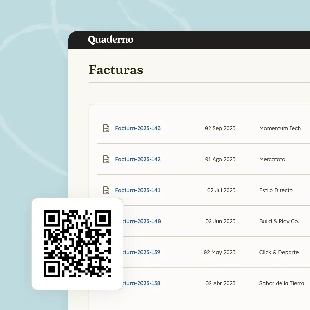 Factura con un código QR