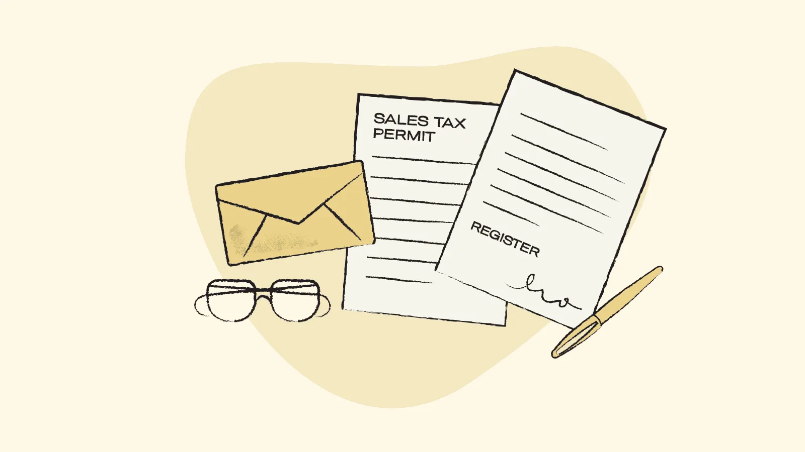 Illustration of a letter of a sales tax permit