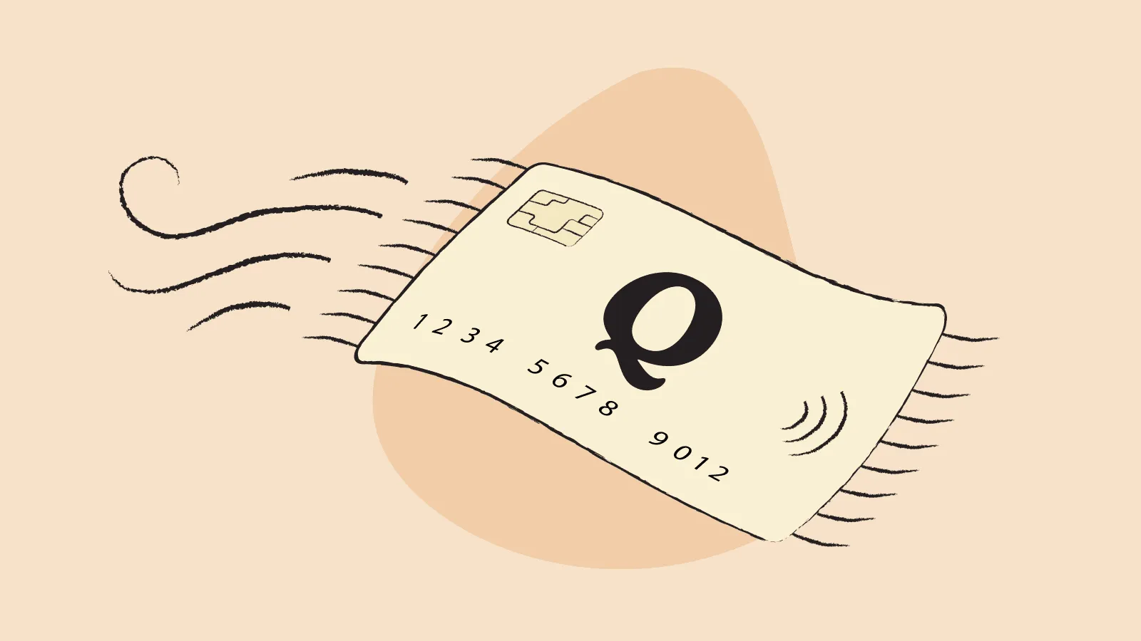 Quaderno credit card flying in the air