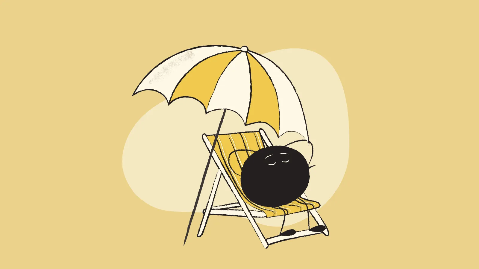 Illustration of Qoodle relaxing