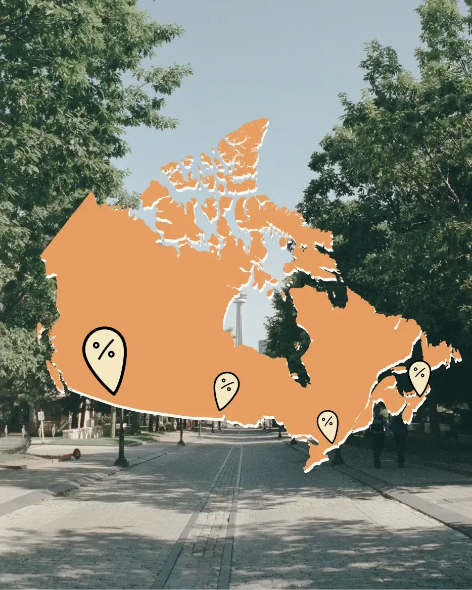 Illustration with map of Canada 