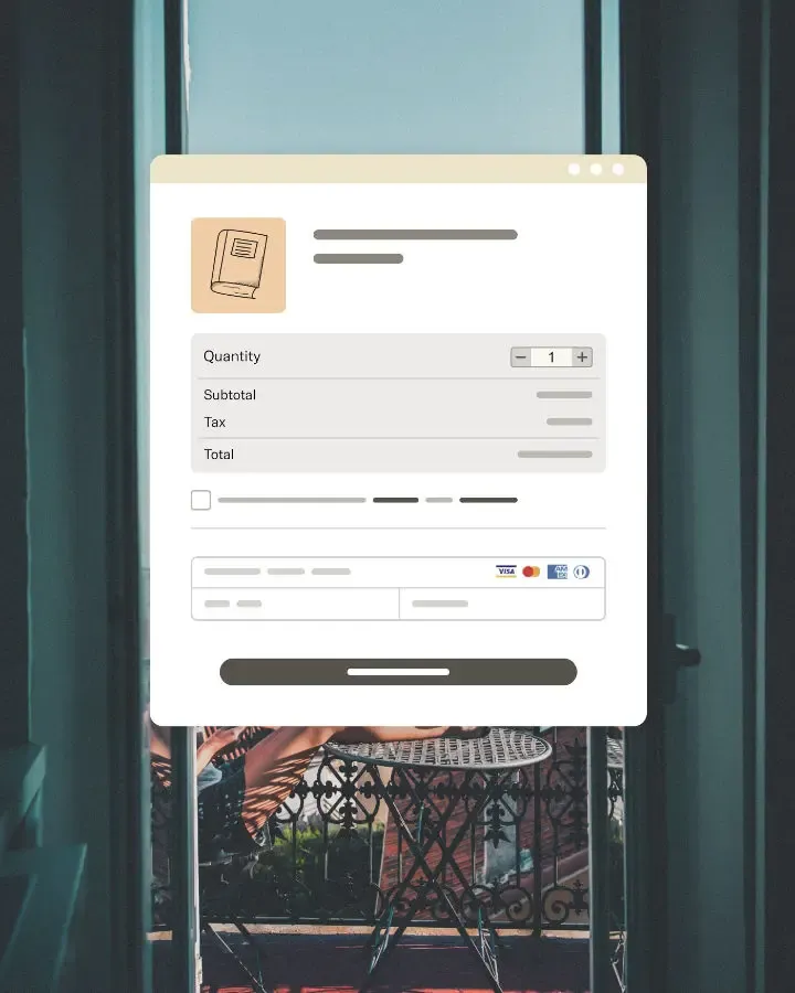 Illustration of a checkout process.