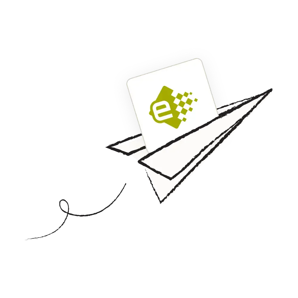 Paper plane with FacturaE logo