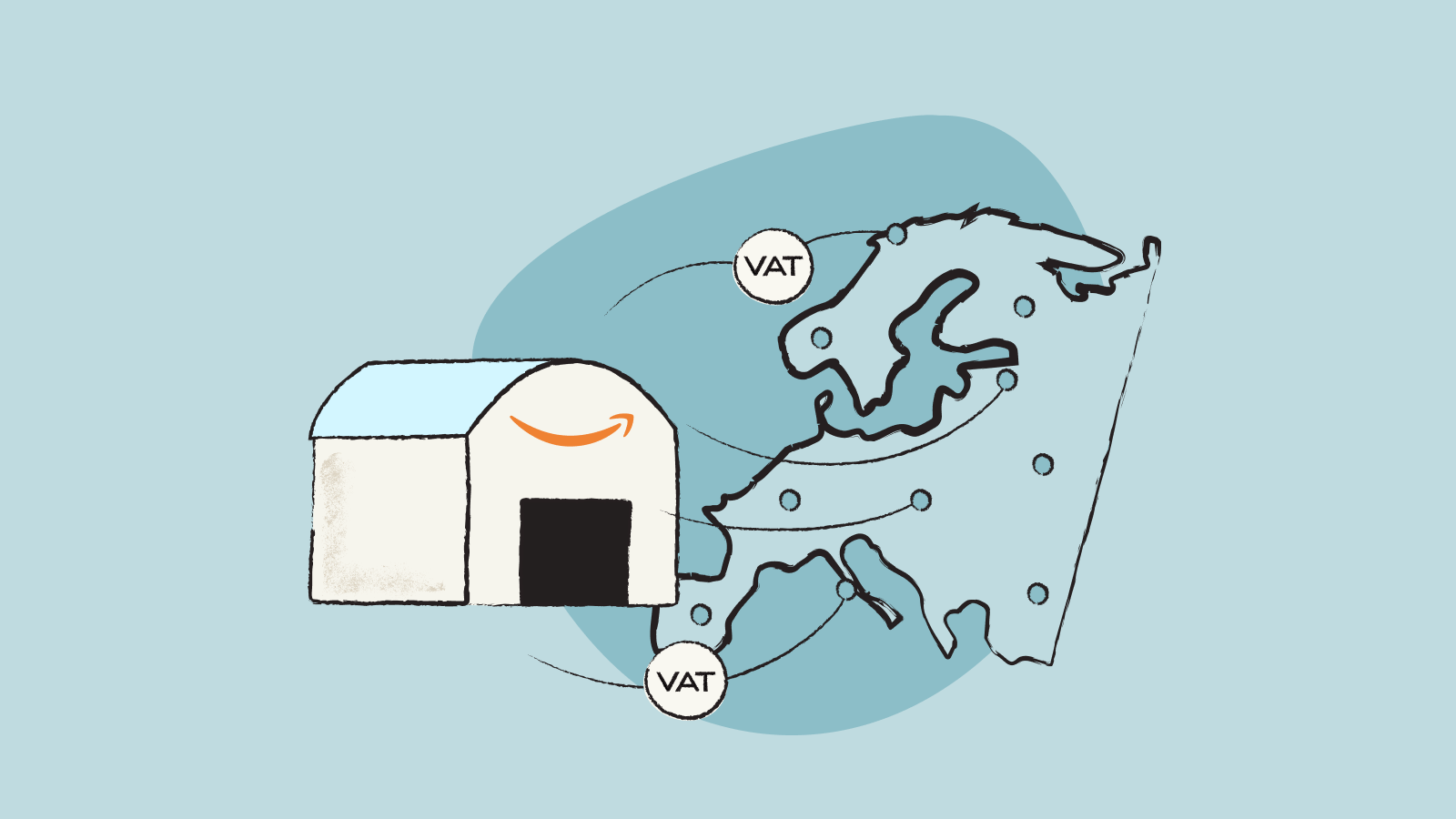 Imagen representing the connection of Amazon with Europe
