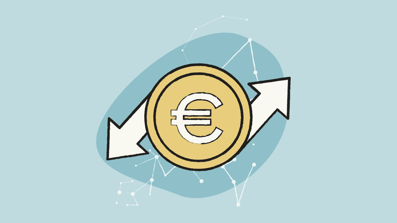 Illustration of a coin in transfer