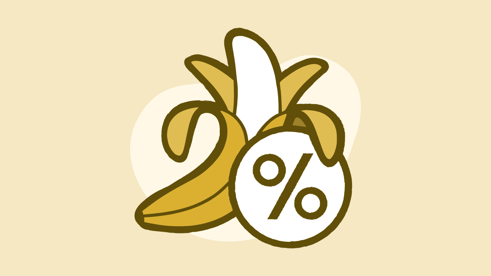 Imagen de un platano y un porcentaje