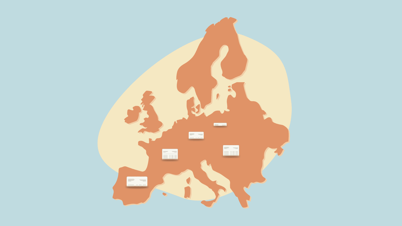 Illustration of Europe representing EU digital reporting requirements