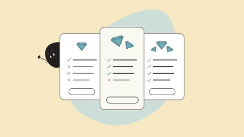 Illustration of Qoodle with a pricing table
