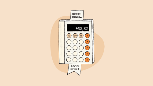 Illustration of a book that is a calculator