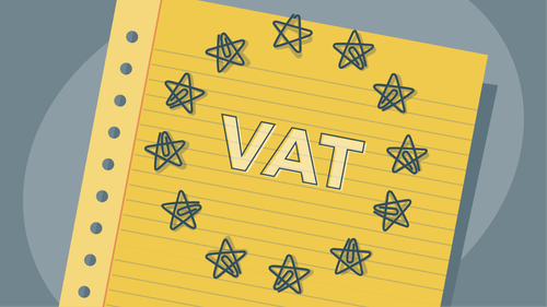 Illustration of a laptop filing a VAT return online with a quarterly deadline calendar