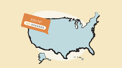 Illustration of USA with an EIN number