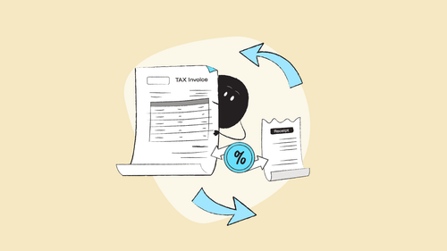 Image of Qoodle behind an invoice