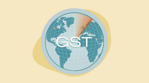 Illustration of a radar scanning the world for GST countries.