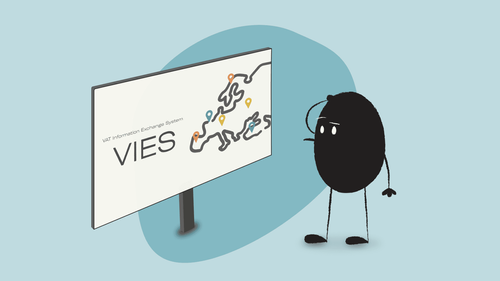 Qoodle mascot explaining the VIES VAT Information Exchange System