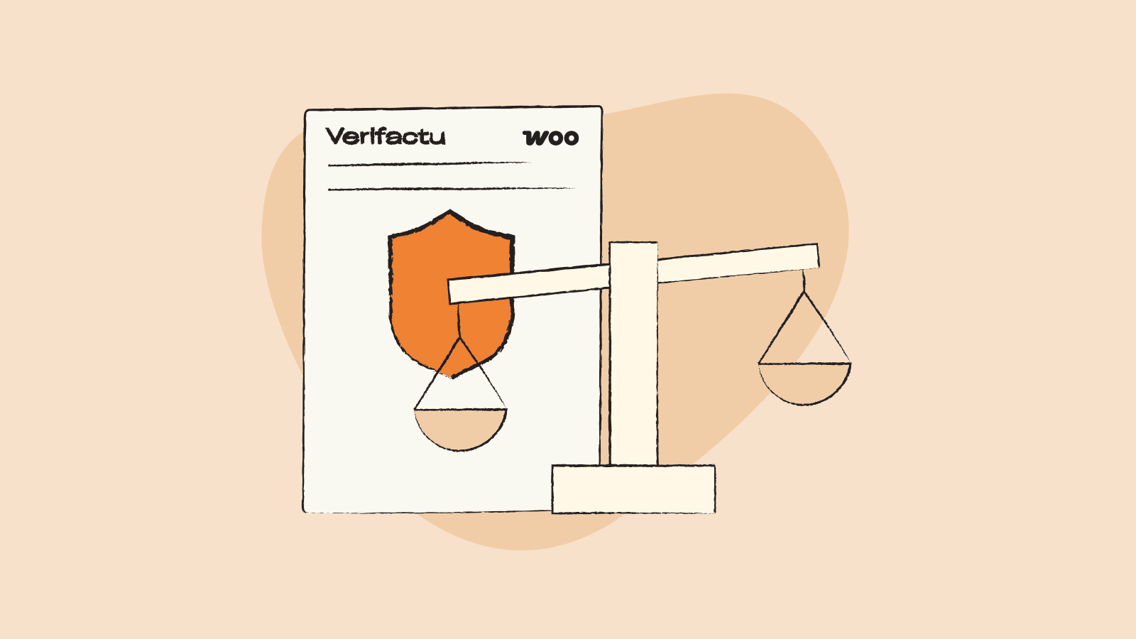 Illustration of a Verifactu document with a scale