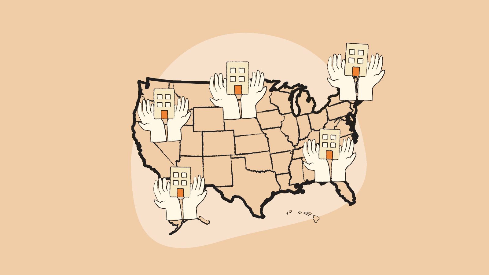 Illustration of USA map showcasing the best states to form an LLC