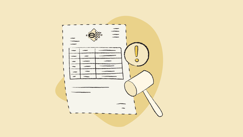 Factura sobre una mesa junto a una notificación de sanción por incumplimiento de Verifactu